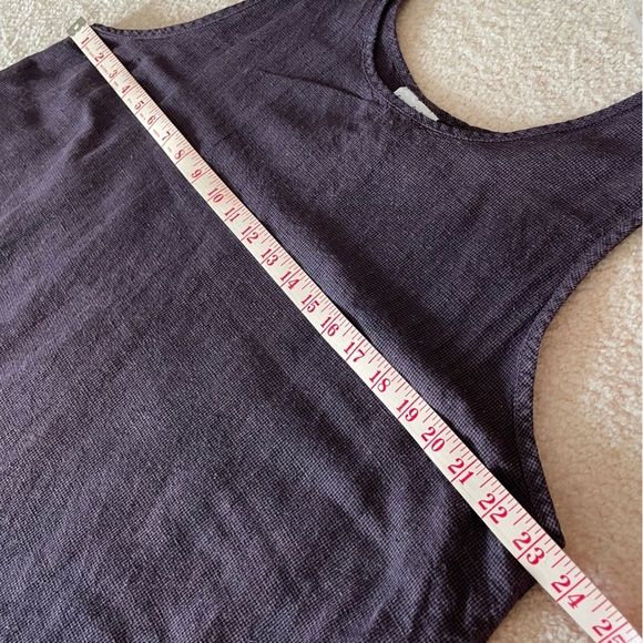 Cotton Studio Women 2X Linen Blend Gingham Check Purple Black Tank Midi Dress - Picture 7 of 7